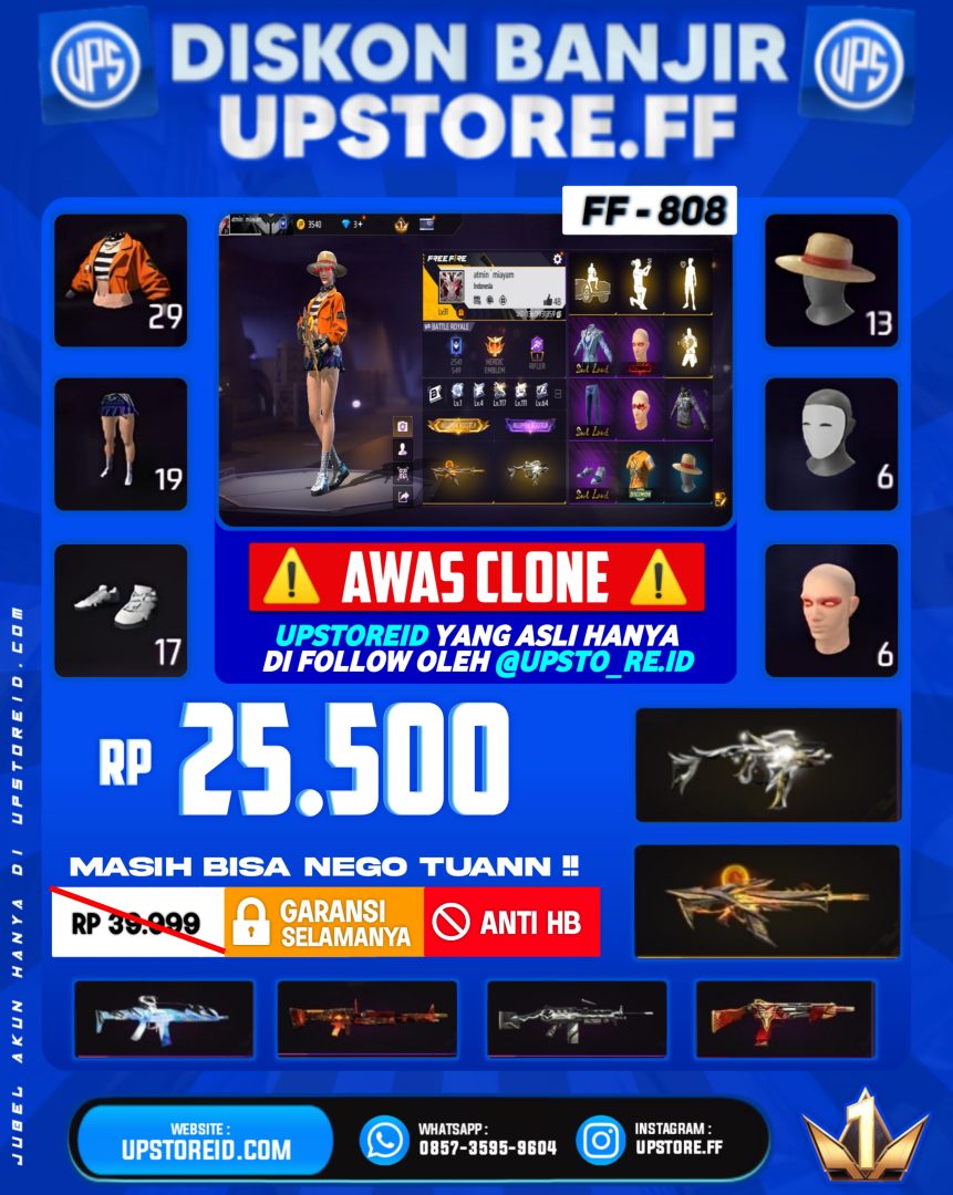F808 - VAULT 35+, WEAPON 28, SPEK MURAH | FREE FIRE