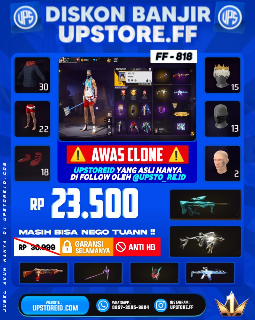 F818 - VAULT 45+, WEAPON 25, SPEK POLOSAN | FREE FIRE