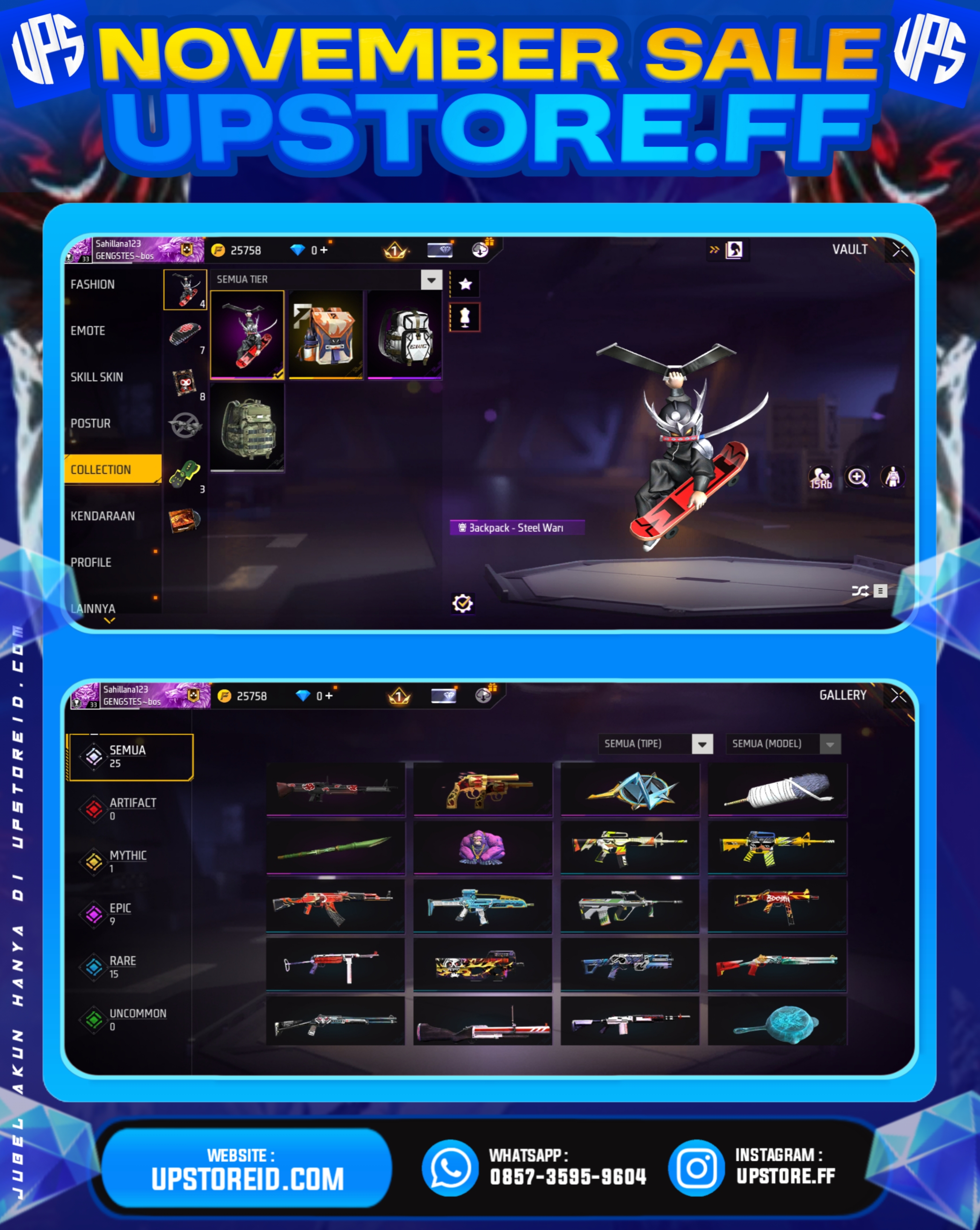 F317 - VAULT 20++ | WEAPON 25, FREE FIRE - Product Image