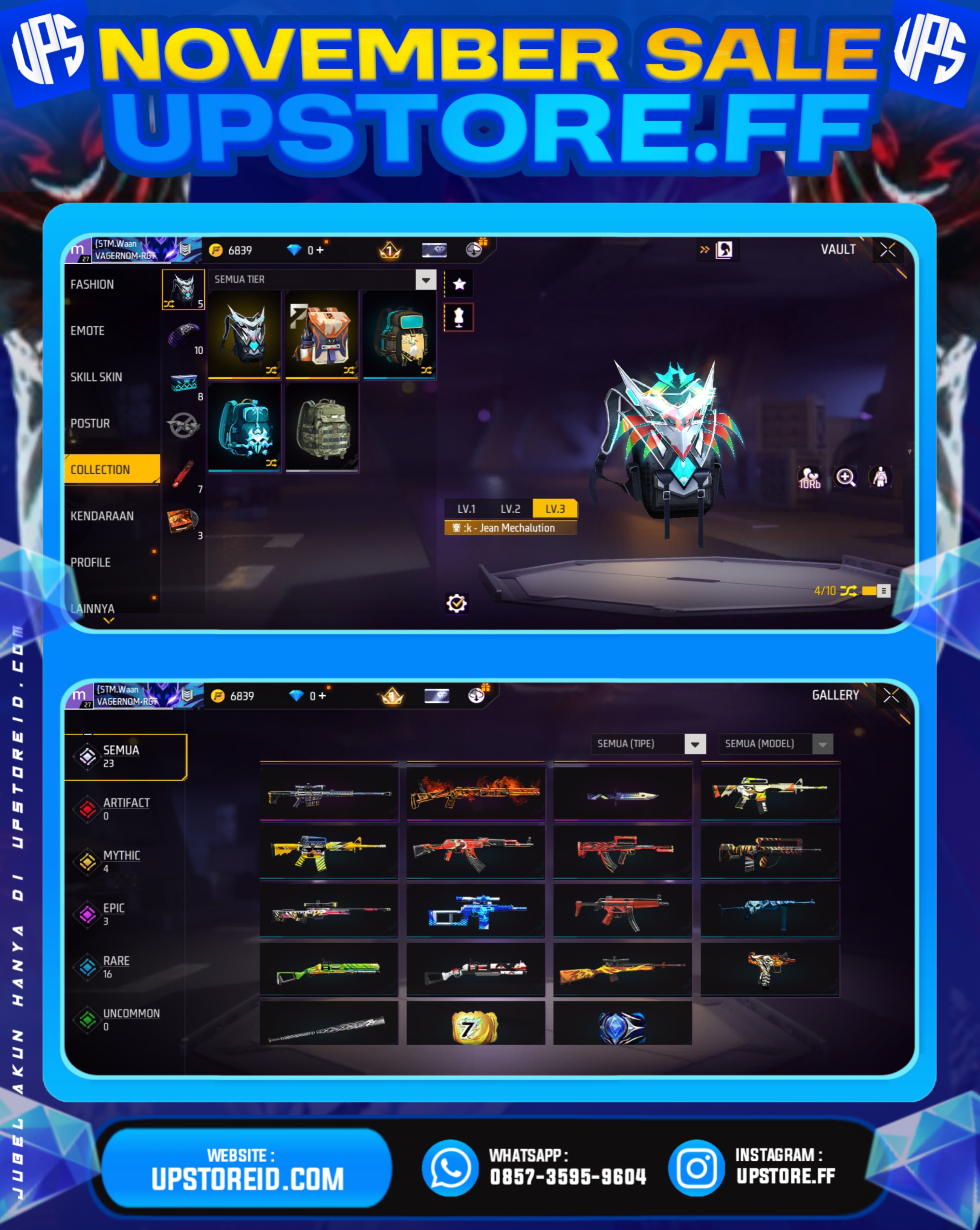 F044 - VAULT 20++ | WEAPON 23, FREE FIRE - Product Image