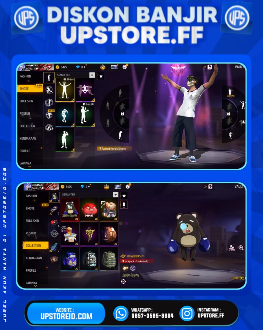 F824 - VAULT 40+, WEAPON 20, SPEK POLOSAN | FREE FIRE - Spec Image