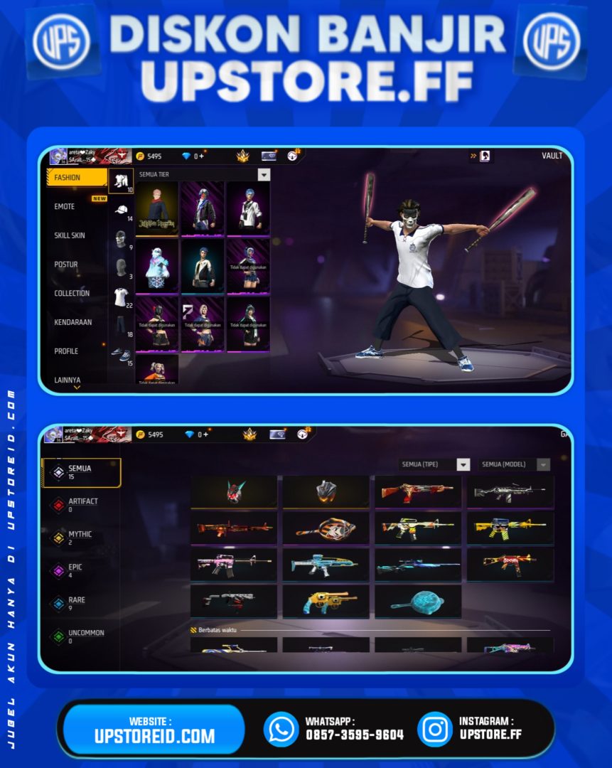 F824 - VAULT 40+, WEAPON 20, SPEK POLOSAN | FREE FIRE - Product Image