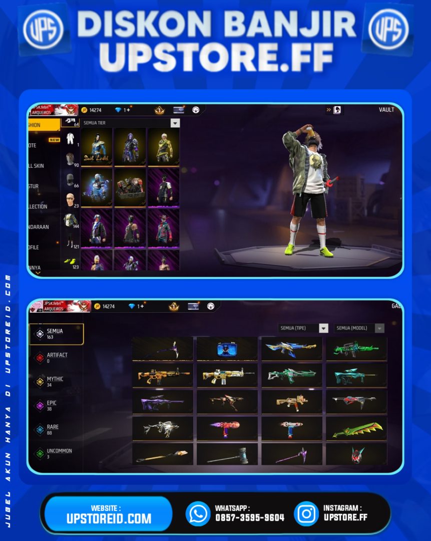 F825 - VAULT 150++ | WEAPON 23, FREE FIRE - Product Image