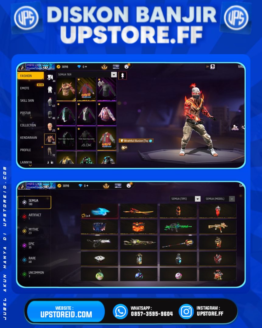 F236 - VAULT 100+, WEAPON 20, SPEK POLOSAN | FREE FIRE - Product Image