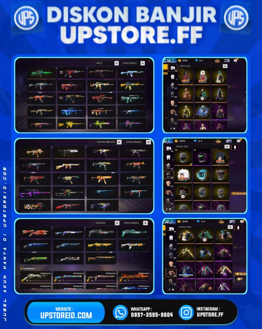 F236 - VAULT 100+, WEAPON 20, SPEK POLOSAN | FREE FIRE - Spec Image