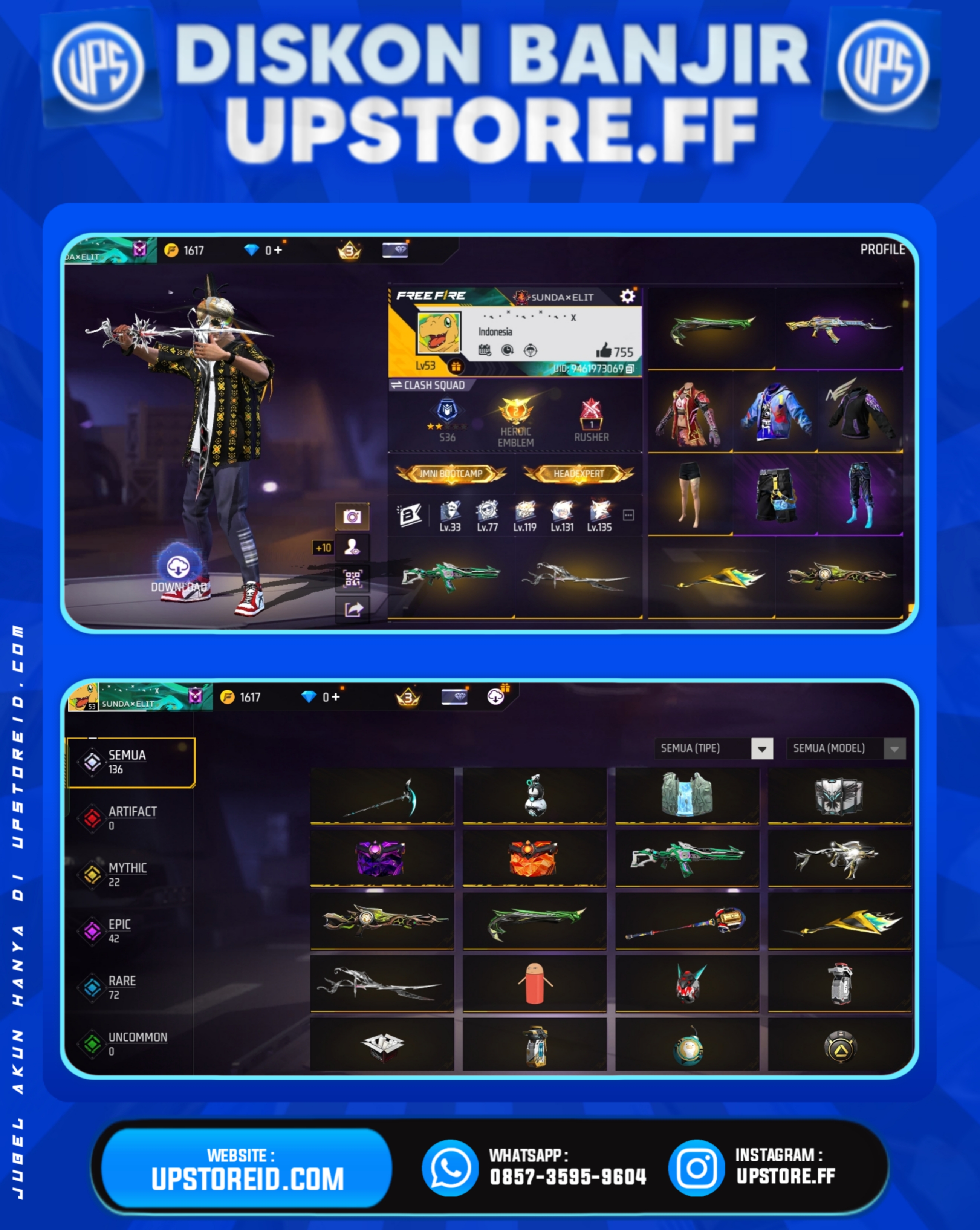 F865 - VAULT 130+, WEAPON 136, SPEKDISKON% | FREE FIRE - Spec Image 3