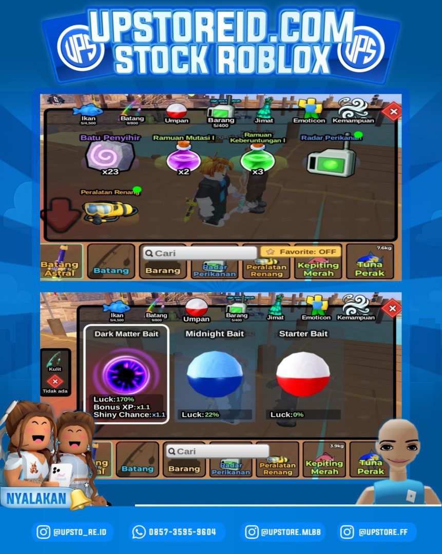 RBX013 - Lv202, 138.09K, ICE ROD ( BATANG ), ASTRAL ROD ( BATANG ), CHROME ROD ( BATANG), DLL | ROBLOX FISH IT  - Spec Image
