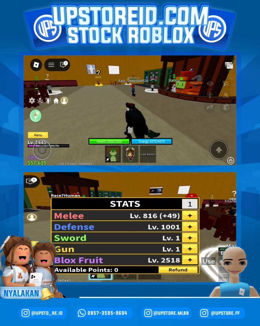 RBX015 - STEAL A BRAINROT, BLOX FRUITS, GROW A GARDEN | ROBLOX   - Spec Image